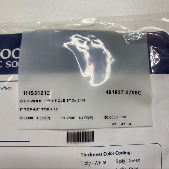 Lot of 3 100% Virgin Wool Prosthetic Sock 1HS31212 New in Packages Made in USA - Picture 6 of 9